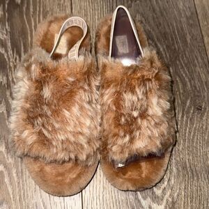 New UGG Fluffy YEAH SLIDE FEATHER Slippers Size 8